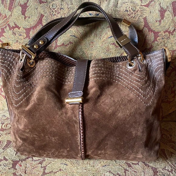 Vintage Jimmy Choo Brown Suede Handbag - Picture 1 of 15
